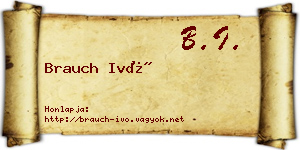 Brauch Ivó névjegykártya